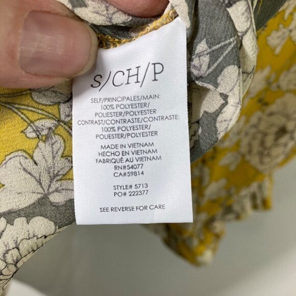 Womens Cabi Amelia‎ Gather V Neck Hi Lo Floral Top Tie Back S - Picture 10 of 10